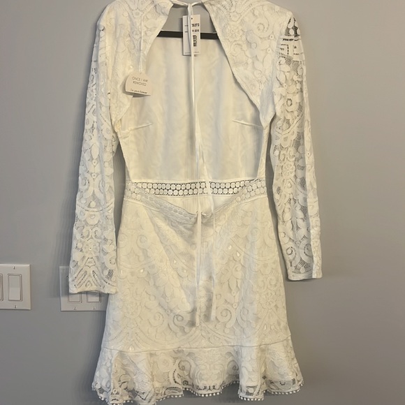 Twosisters white lace long sleeve dress XL - Picture 2 of 3